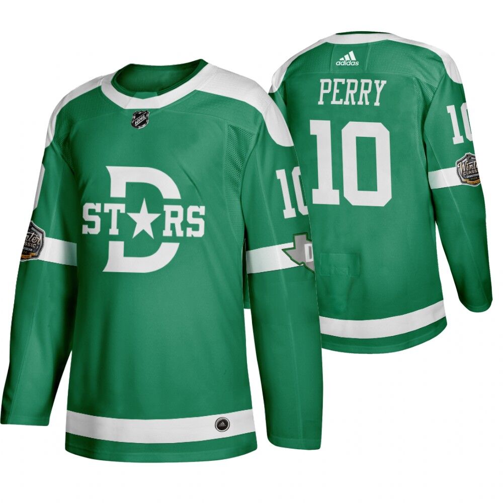 Men's Dallas Stars #10 Corey Perry Green Stitched NHL Jersey
